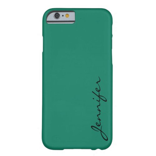 Deep green_cyan turquoise color background barely there iPhone 6 case