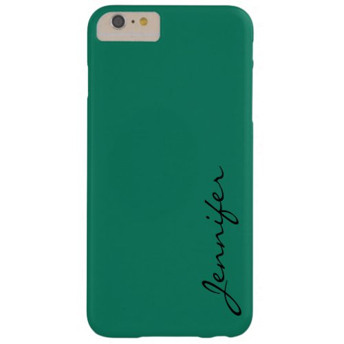 Deep green_cyan turquoise color background barely there iPhone 6 plus case