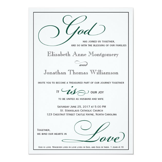 christian wedding invitation