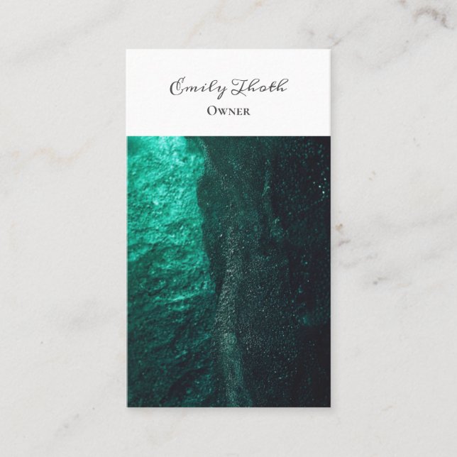 Deep green gradient business card (Front)