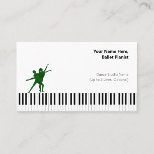 Deep Green I PDD White Ballet Pianist Business Card