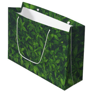 Deep Green Leaves Large Gift Bag