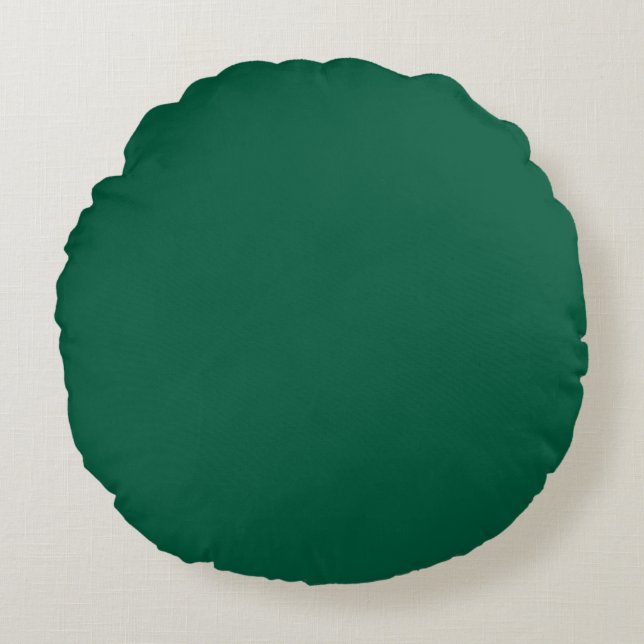 deep green round throw pillow (Front)