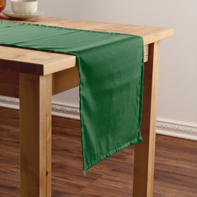 Deep Green Solid Color Short Table Runner (In Situ)