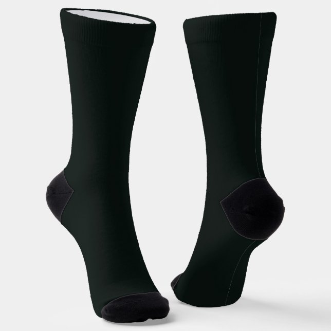 Deep Green Solid Plain Color Socks (Angled)