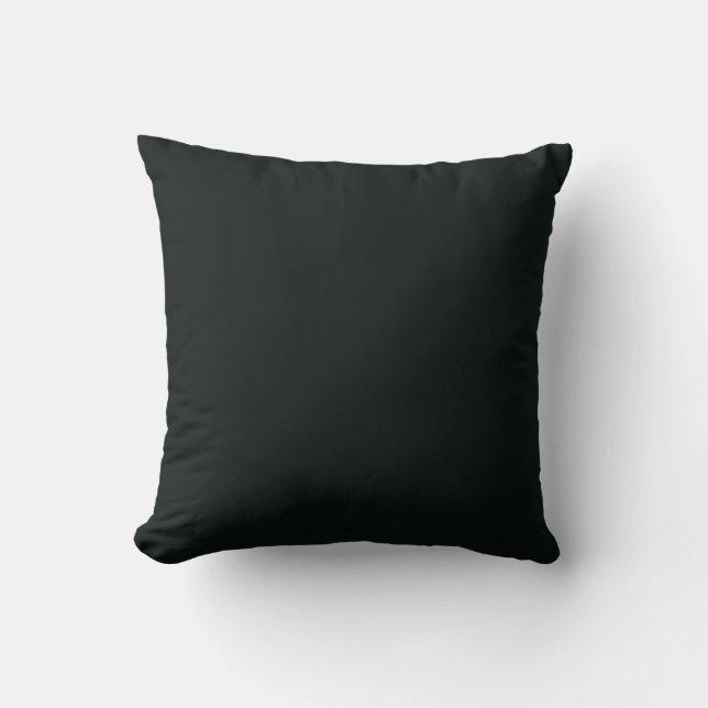 Deep Green Solid Plain Color Throw Pillow (Front)
