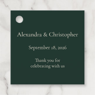 Deep Green Wedding Favor Tag