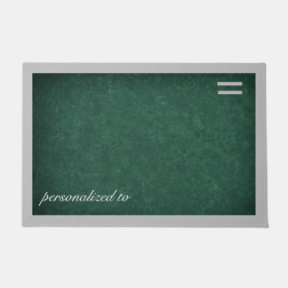 Deep green with gray border custom doormat