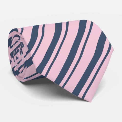 Deep Grey Blue and Pink Stripes Tie