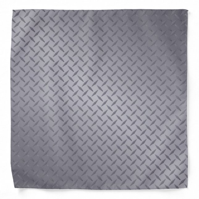 Deep Grey Steel Diamondplate Pattern Bandana (Front)
