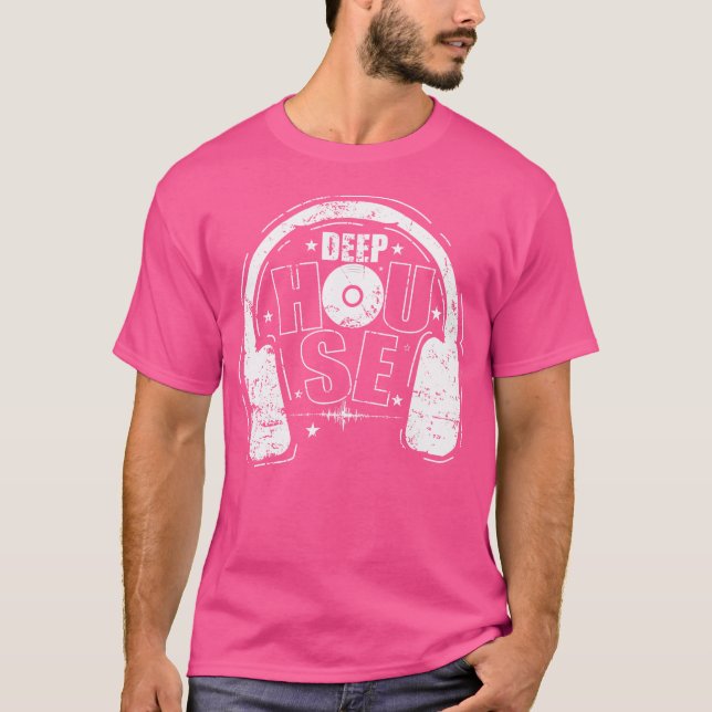Deep House Dance Music Headphones T-Shirt (Front)