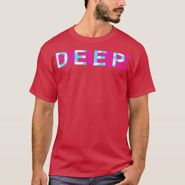 Deep House - Glitch Optical Illusion EDM T-Shirt (Front)