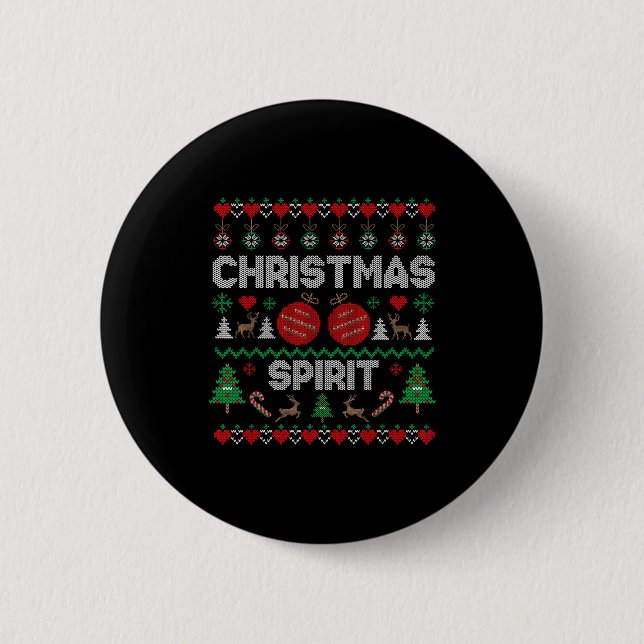 Deep In Christmas Srit Couples Matching Ugly Sweat Button (Front)