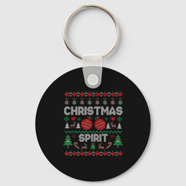 Deep In Christmas Srit Couples Matching Ugly Sweat Keychain (Front)