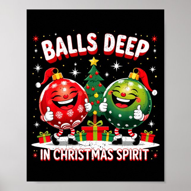 Deep In Christmas Srit Funny Ornament  Poster (Front)