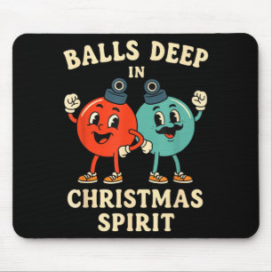 Deep In Christmas Srit Funny Retro Holiday Humor  Mouse Pad