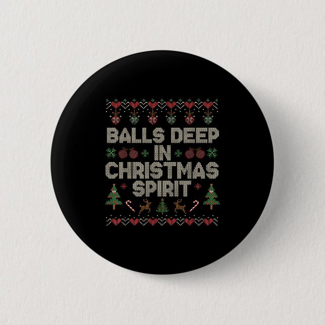 Deep In The Christmas Srit Couple Matching Christm Button (Front)