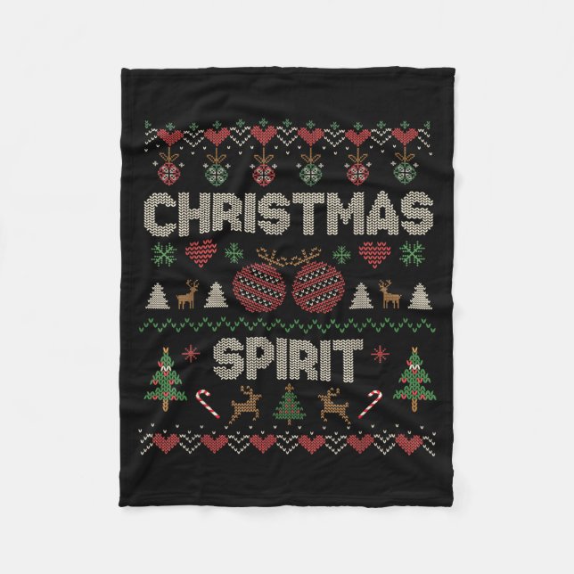 Deep In The Christmas Srit Couple Matching Christm Fleece Blanket (Front)