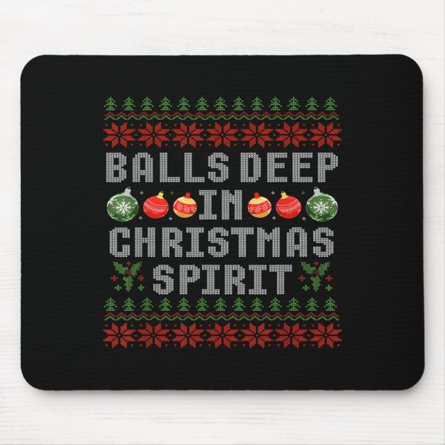 Deep In The Christmas Srit Couples Ugly Matching  Mouse Pad (Front)