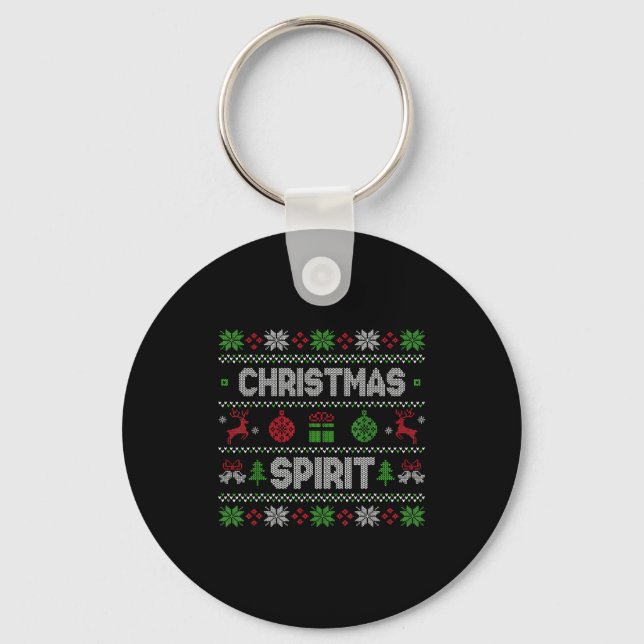 Deep In The Christmas Srit Matching Couples  Keychain (Front)