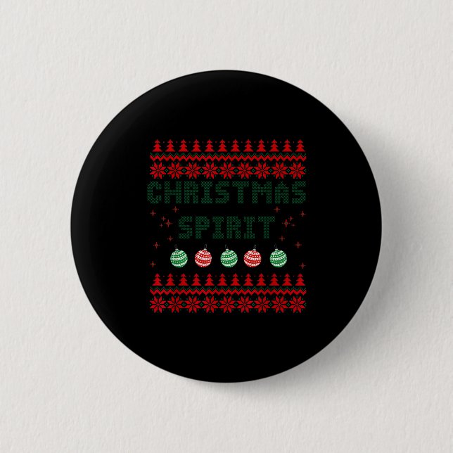 Deep In The Christmas Srit Matching Couples Ugly  Button (Front)