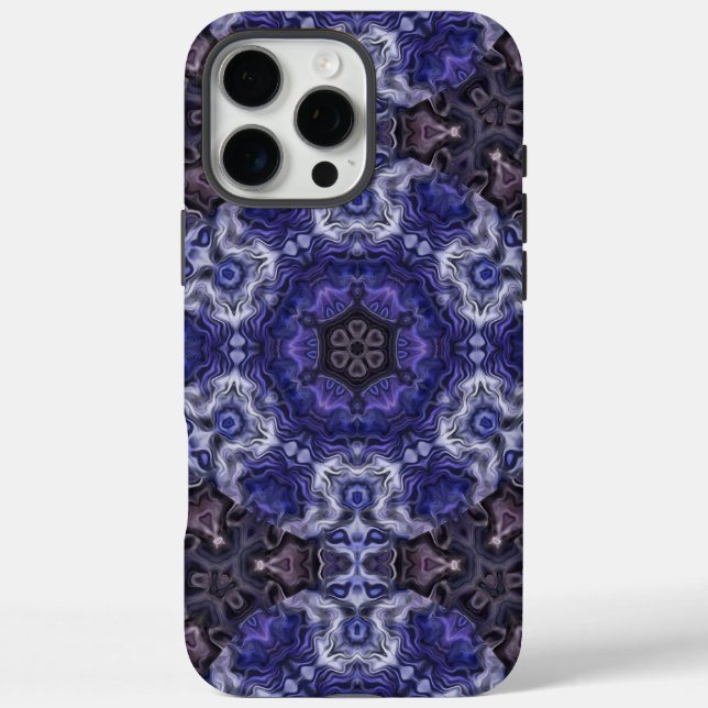 Deep Indigo Swirl Mandala with Fluid Patterns Case-Mate iPhone Case (Back)