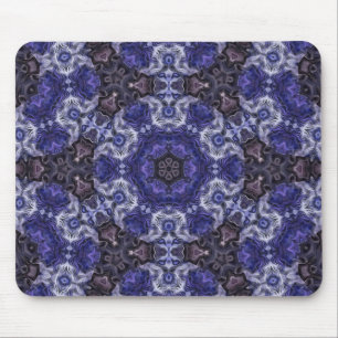 Deep Indigo Swirl Mandala with Fluid Patterns Mouse Pad