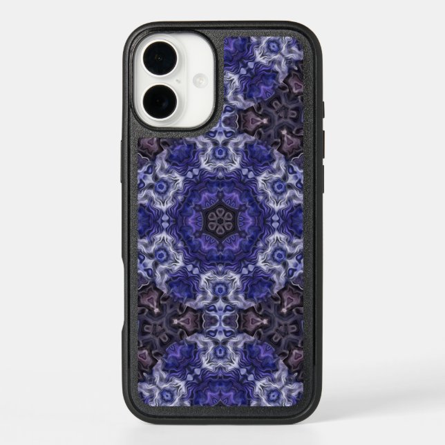 Deep Indigo Swirl Mandala with Fluid Patterns Otterbox iPhone Case (Back)