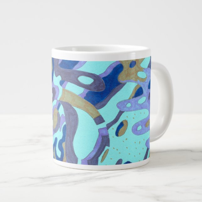 "Deep is the Ocean" Original Abstract Giant Coffee Mug (Front Right)