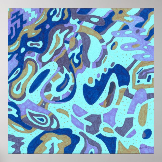 "Deep is the Ocean" Original Abstract Poster (Front)