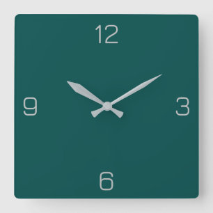 Deep Jungle Green 004B49 Color - Add a Name Option Square Wall Clock