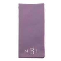 Deep Lavender White  Monogram Cloth Napkin