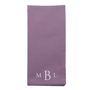 Deep Lavender White Monogram Cloth Napkin