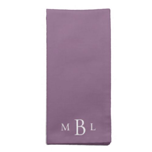 Deep Lavender White  Monogram Cloth Napkin