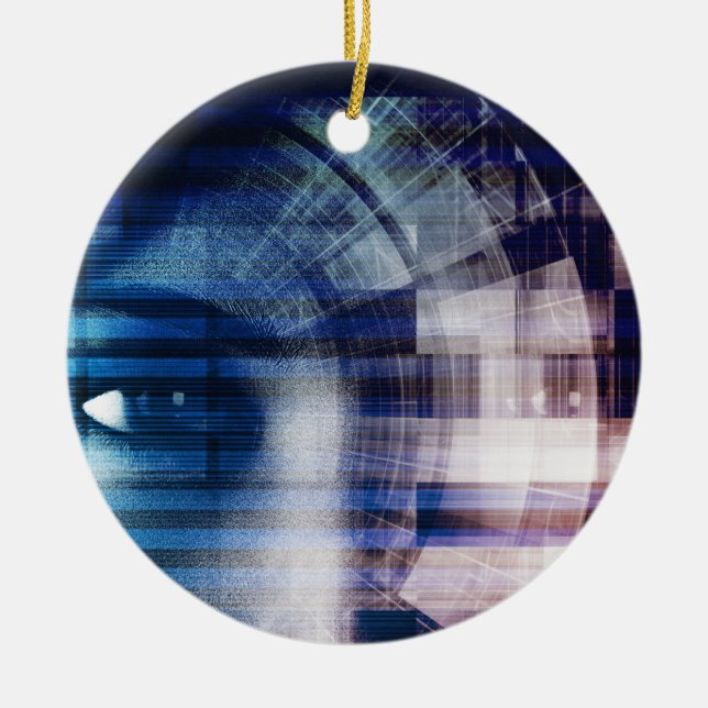 Deep Learning and Machine Artificial Intelligence Ceramic Ornament (Front)