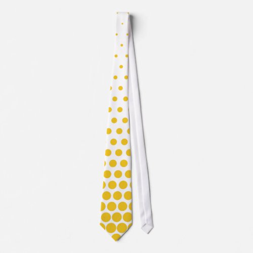 Deep Lemon Polka Dots Modern White Neck Tie