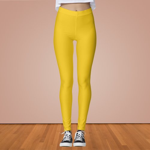 Deep Lemon Solid Color Leggings