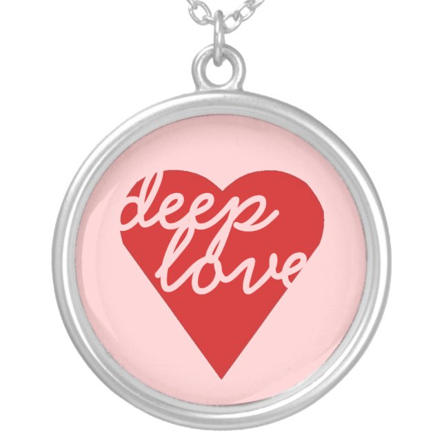 deep love silver plated necklace (Front)