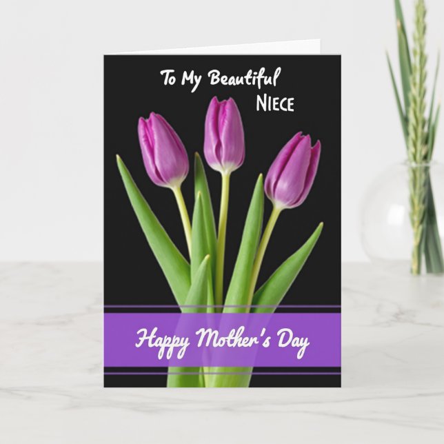 Deep Magenta Bloom Mothers Day Card (Front)