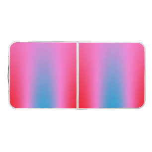 Deep Magenta Pink to Red & Blue Ombre Party Beer Pong Table