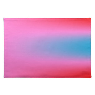 Deep Magenta Pink to Red & Blue Ombre Party Cloth Placemat