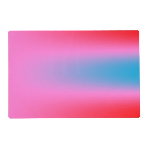 Deep Magenta Pink to Red  Blue Ombre Party Placemat