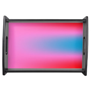 Deep Magenta Pink to Red & Blue Ombre Party Serving Tray