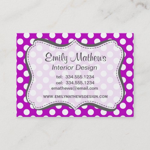 Deep Magenta Polka Dots Business Card