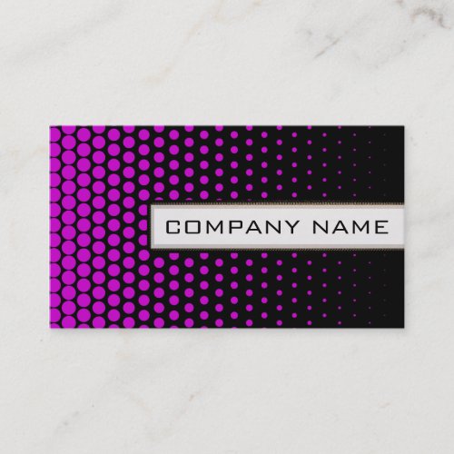 Deep Magenta Polka Dots Elegant Modern Black Business Card