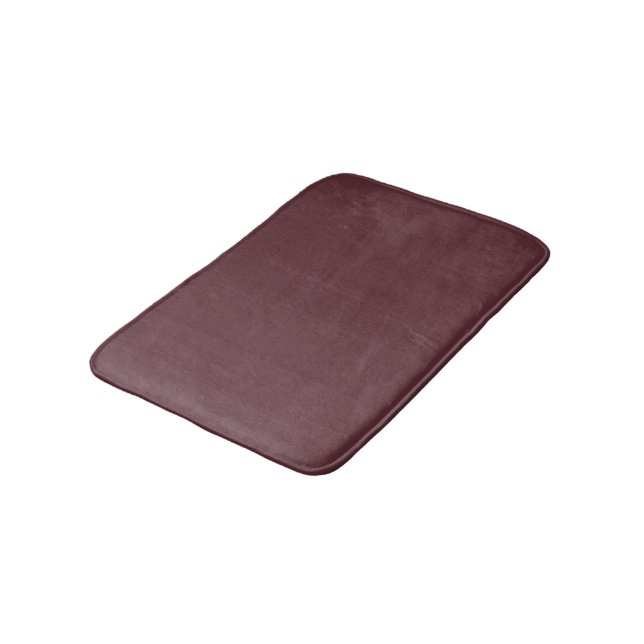 Deep Maroon Solid Color Bath Mat (Angled)