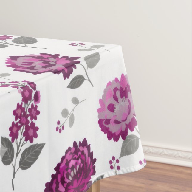 Deep Mauve flowers modern decorative bathroom  Tablecloth (In Situ)