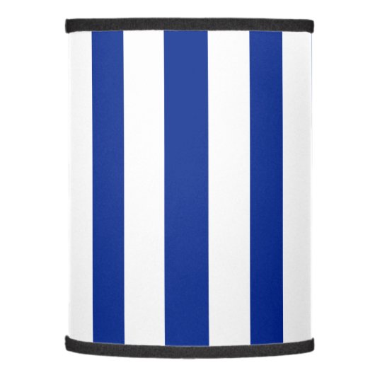 Deep Nautical Blue and White Striped Lamp Shade (Left)