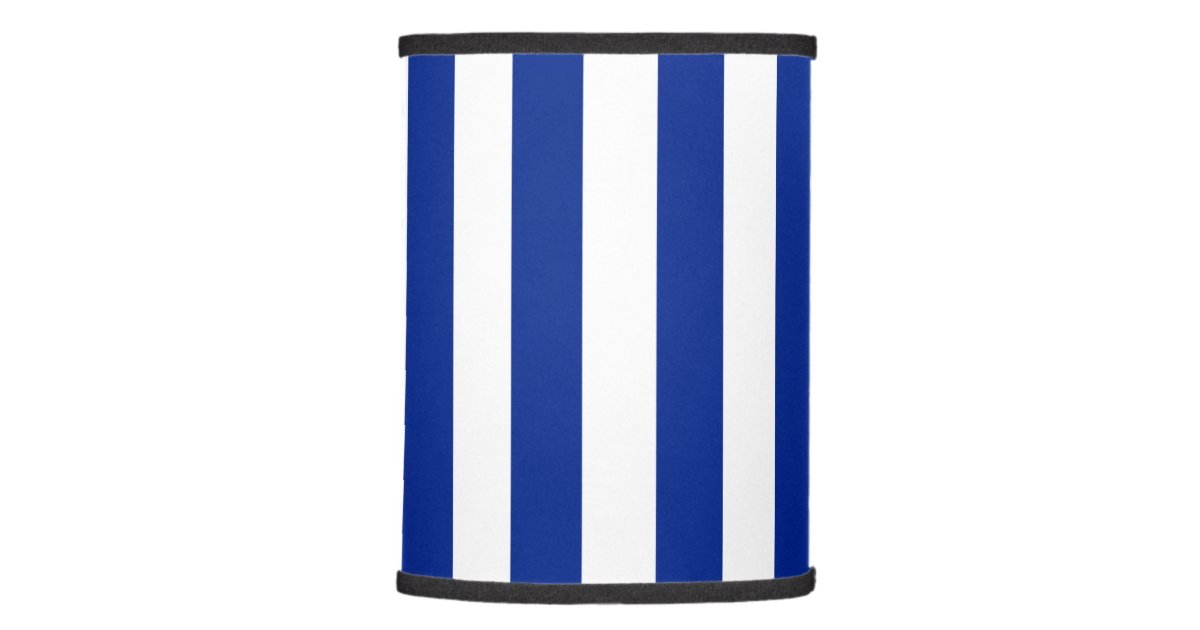 Deep Nautical Blue and White Striped Lamp Shade