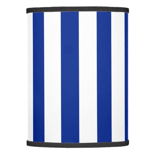 Deep Nautical Blue and White Striped Lamp Shade (Front)